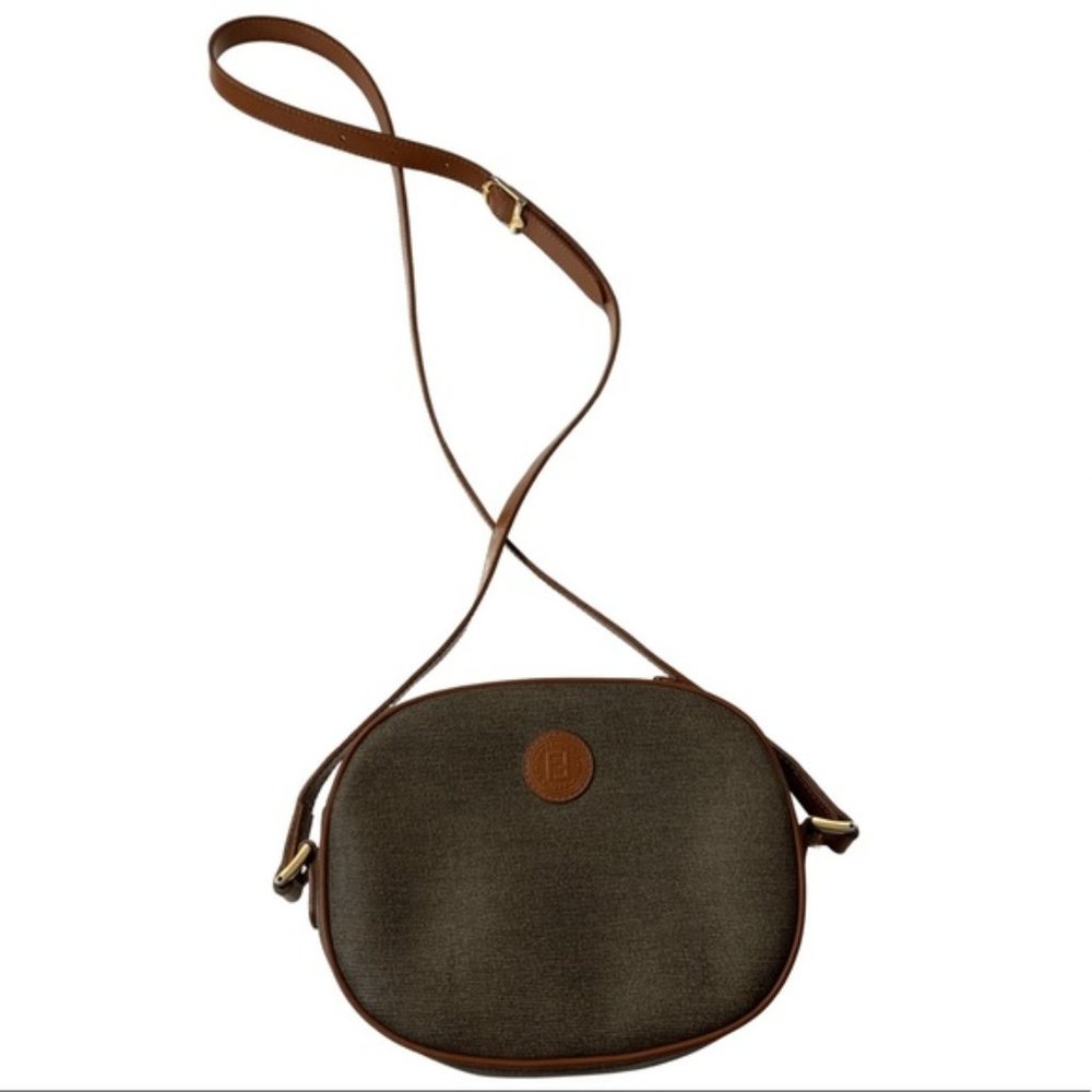 Fendi Vintage 90’s Canteen Crossbody Bag Green & Tan